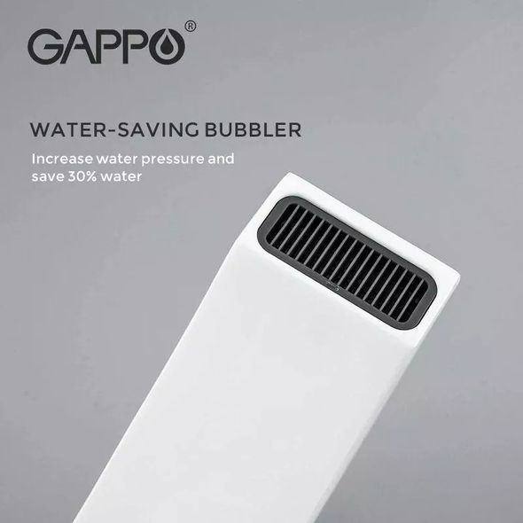 Смеситель для умывальника с термостатом Gappo G1007-50 белый/хром