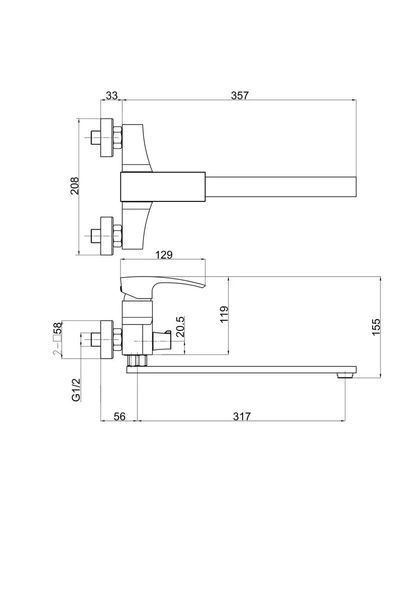 Смеситель для ванны Gappo G2207-7 белый/хром